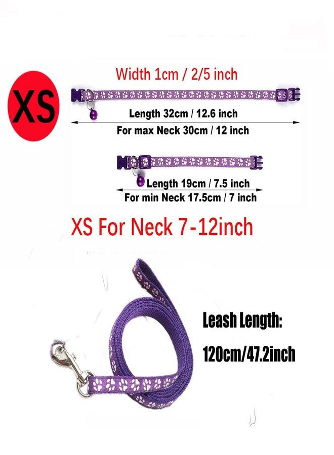 WeimoMonkey XS Dog Collar with Bell Leash Set, Nylon Basic Reflective Puppy Collars Paw Print for XXS Xs Small Cat Pet Animal Litter Tiny Kitten Boy Girls,Bright Green - Image 4
