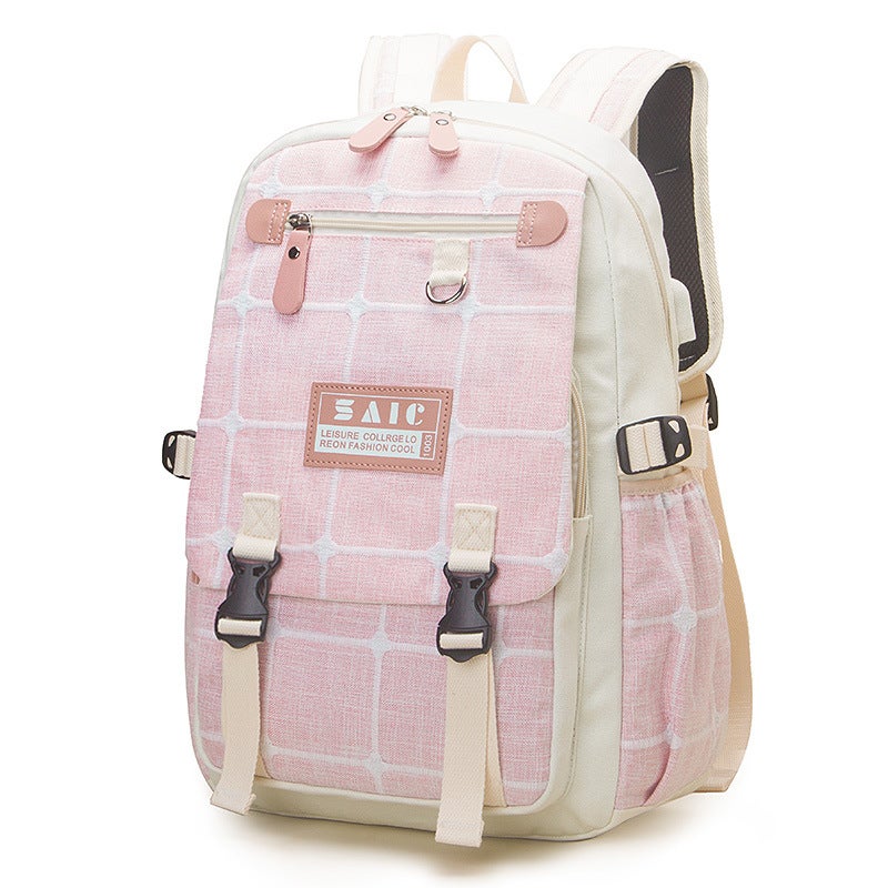 Arrival Backpack Female Korean Canvas Junior High School Senior High School Student Schoolbag Outdoor Casual Large Capacity Backpack - Image 1