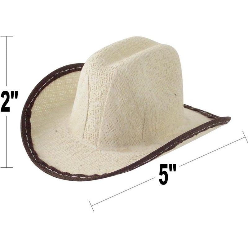 More Fiesta Mini Cowboy Rodeo Hats, 5 Inches Size - 12 Pack (Beige) - Image 3