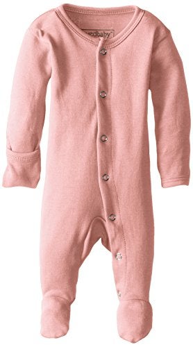 L'ovedbaby Baby Girls Organic Snap One Piece Footies, Coral, 6-9 Months US - Image 4