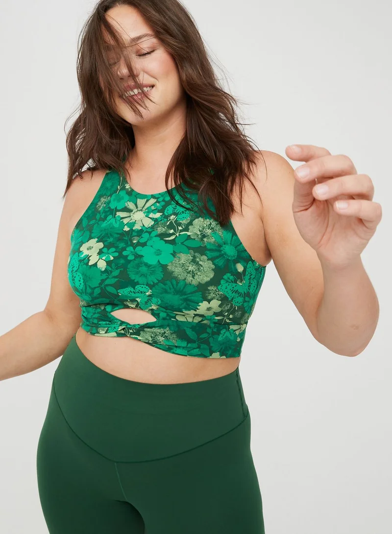 Aerie Floral Print Cut Out Tank