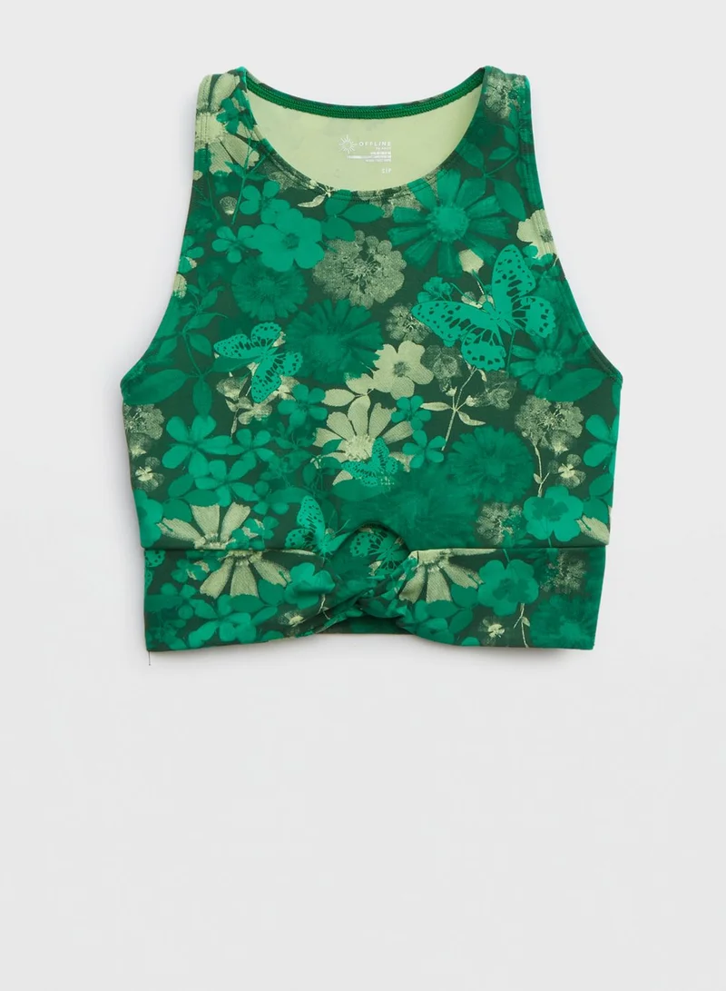 Aerie Floral Print Cut Out Tank