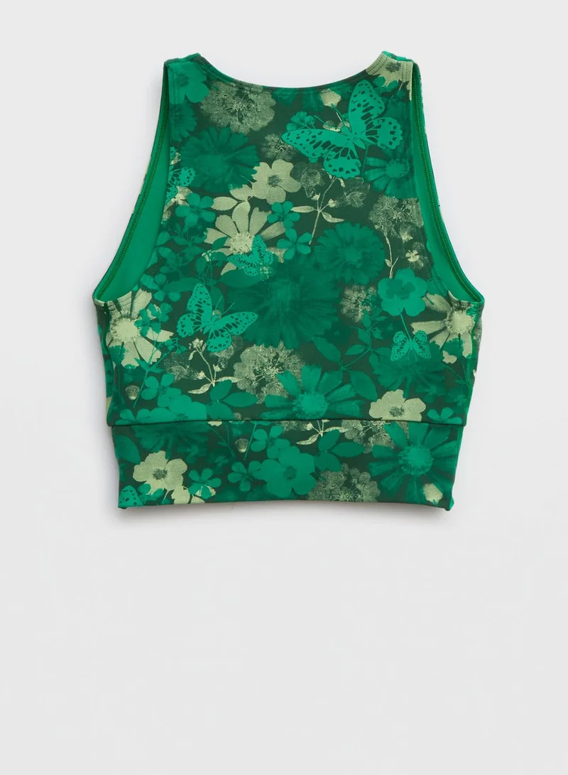 Aerie Floral Print Cut Out Tank