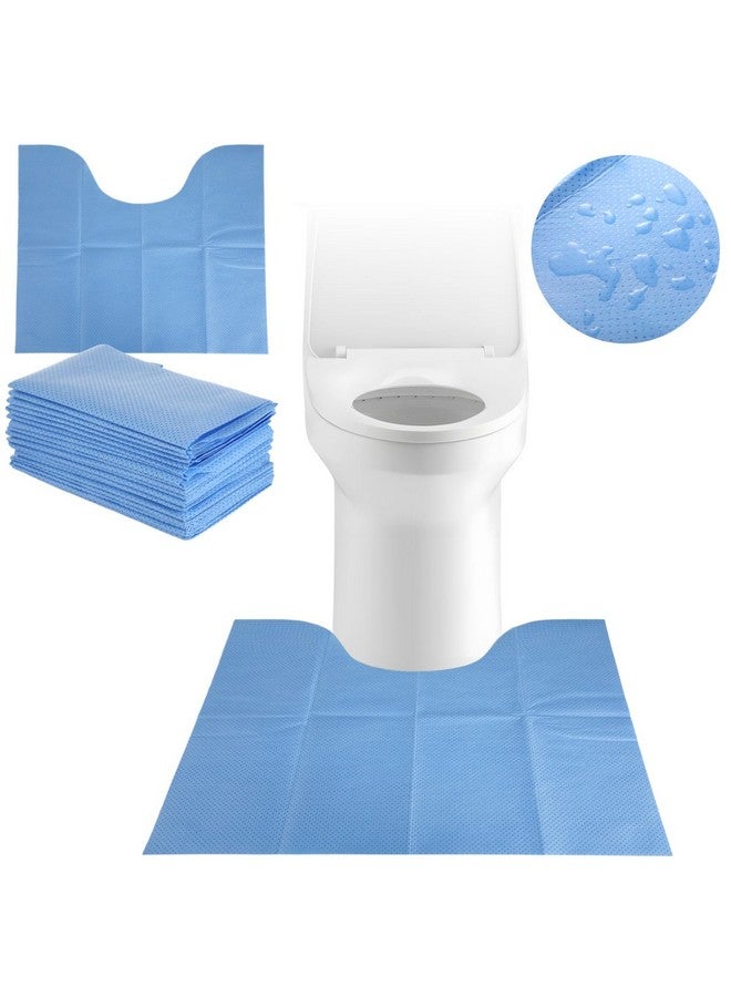 Homaisson 25 Pcs Disposable Toilet Mats, Absorbent Non-Woven Commode Mats, Non-Slip Potty Training Floor Mats, Around U-Shaped Floor Pads for Urine, Toilet Floor Protectors, 22×18.9" - Image 1