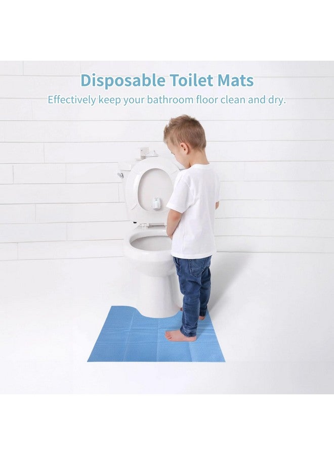 Homaisson 25 Pcs Disposable Toilet Mats, Absorbent Non-Woven Commode Mats, Non-Slip Potty Training Floor Mats, Around U-Shaped Floor Pads for Urine, Toilet Floor Protectors, 22×18.9" - Image 2
