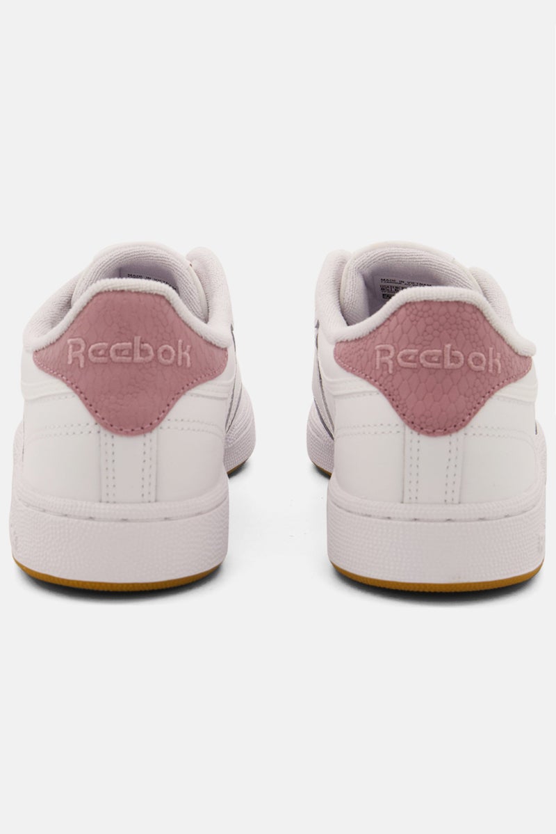 Women Club C 85 Lace Up Outdoor Shoes, White/Pink