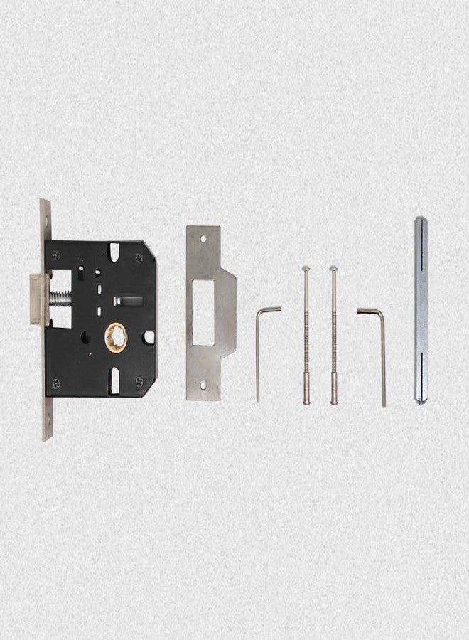 Volo Luxury Series Mortise Door Lock | Bedroom Door Lock with Brass Cylinder and Brass Lock Body with Brass Keys for Home/Hotels/Office. (Model no 2162) (Bathroom Latch, Satin Silver) - Image 4