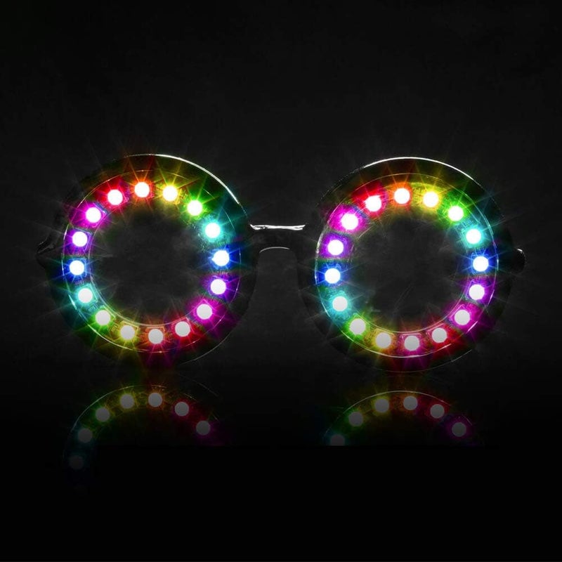 GloFX Programmable LED Glasses - 350 Full Color Modes - USB Rechargeable Light Up Glasses for Edm Music Festival Rave Party Dance Performance Cosplay Costume - Image 1