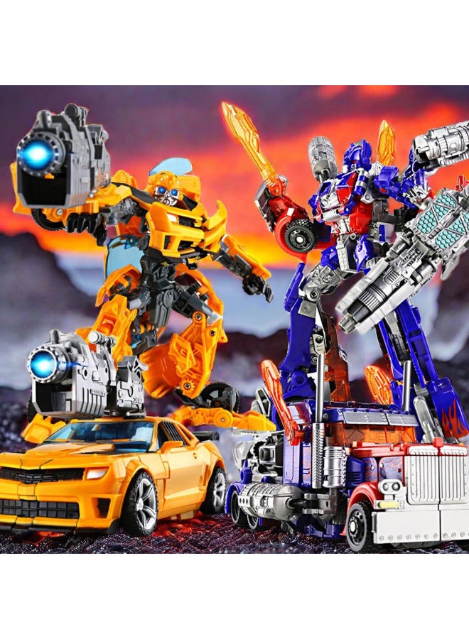Transfiguration Toy Car Robot Alloy Edition King Kong Optimus Prime Wasp Dinosaur Boy Children's Toy Hand-made Model-Color:The Original Optimus Warrior 】 - Image 4
