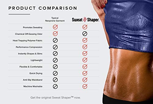 Sweat Shaper Women's Premium Workout Tank Top Slimming Polymer Sauna Vest (Small-Medium, Black) - Image 5