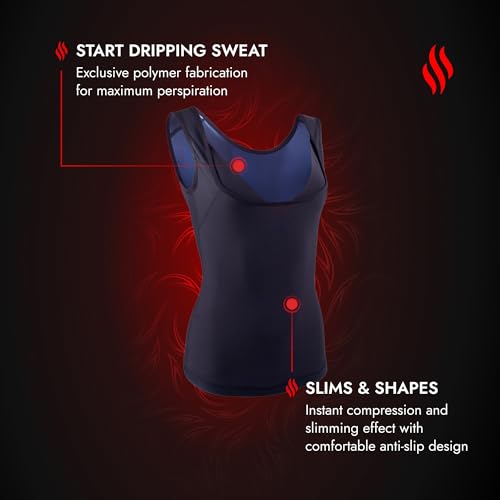 Sweat Shaper Women's Premium Workout Tank Top Slimming Polymer Sauna Vest (Small-Medium, Black) - Image 4