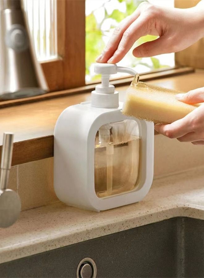 Kutis موزع لوشن الصابون الشفاف البسيط من قطعة واحدة باللون الأبيض 12.5 × 6 × 19 سم  - Image 4