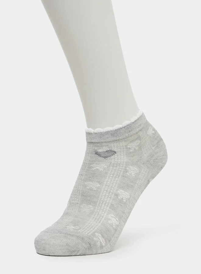 Styli Styli Pack of 5 - Girls Assorted Ribbed Socks