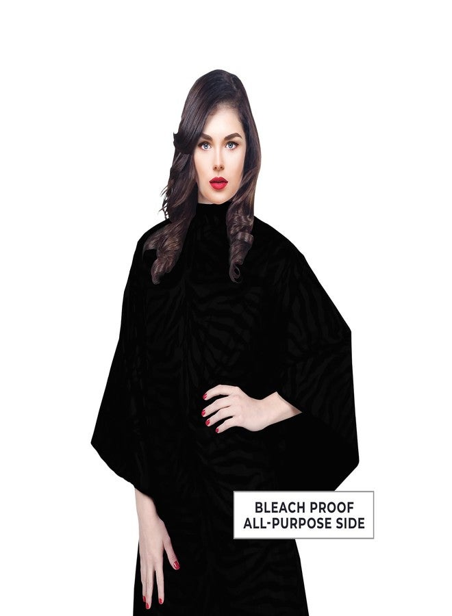 Cricket Flip Reversible Zebra All Purpose Barber Cape for Salon Professionals, Adjustable Metal Snap Neck Closure, Water Resistant & Bleach Proof, Hair Cutting Cape - Black/Pink, 54" x 59" - Image 5