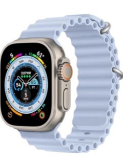 Ten Tech Silicone Band for Apple Watch Ultra/Ultra 2 49mm 45mm 44mm 42mm, Waterproof Soft Silicone Sports Band for iWatch Ultra SE 8/7/6/5/4/3/2/1, Sierra Blue