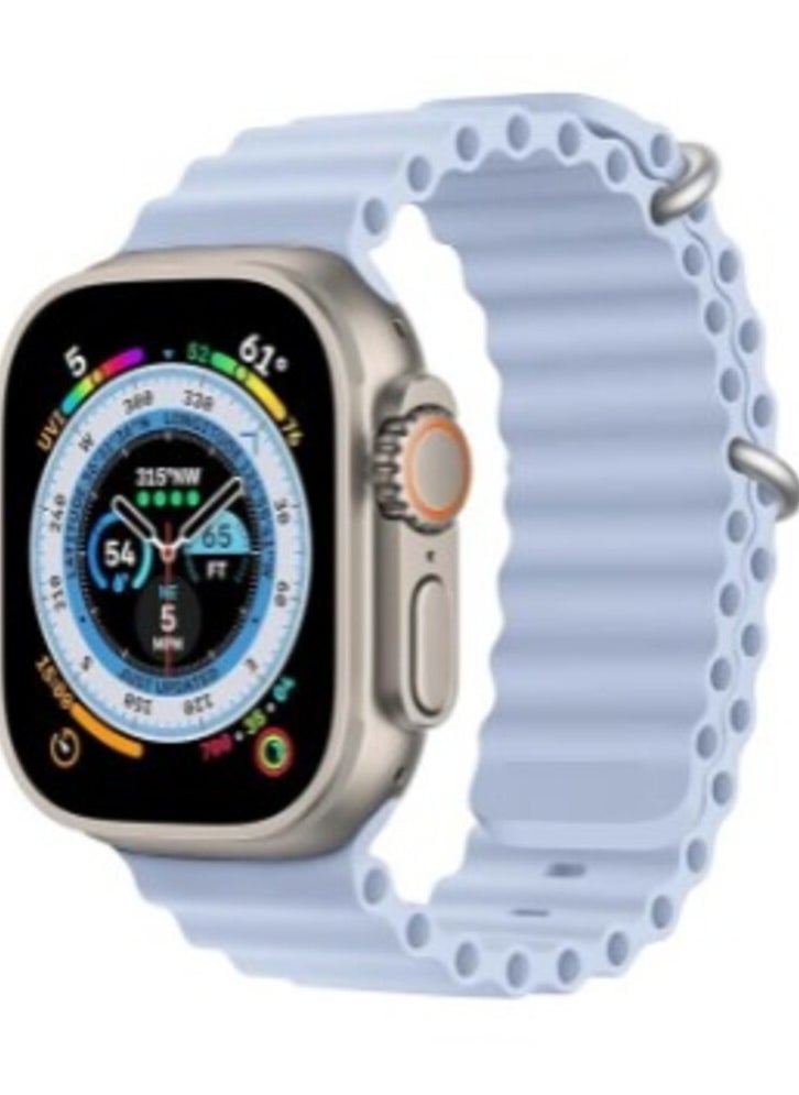 ten.tech - Ten Tech Silicone Band for Apple Watch Ultra/Ultra 2 49mm 45mm 44mm 42mm, Waterproof Soft Silicone Sports Band for iWatch Ultra SE 8/7/6/5/4/3/2/1, Sierra Blue - Image 1