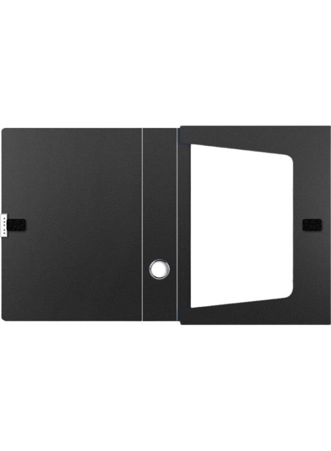 Comix 75Mm File Box, A4 Thick Document Box, Velcro File Holder, Black, Office Stationery, Hc-75 - Image 1