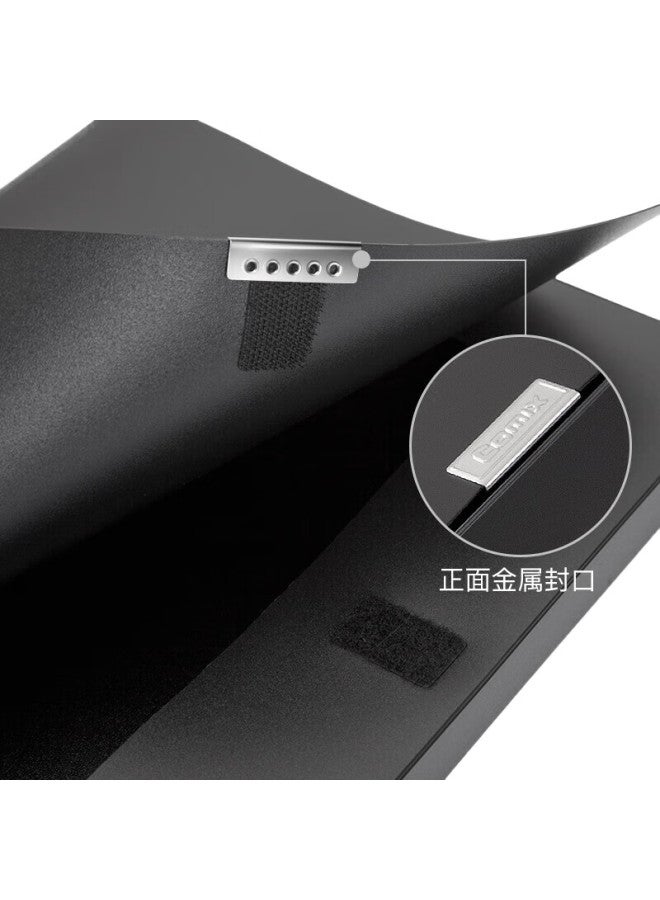 Comix 75Mm File Box, A4 Thick Document Box, Velcro File Holder, Black, Office Stationery, Hc-75 - Image 2