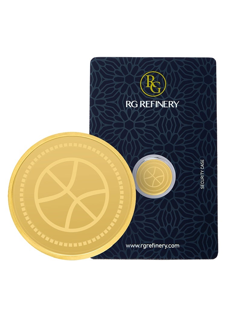 RG REFINERY Rafmoh Bullion 1 Gram 24K 999.9 Purity Gold Coin with Ball Design - Image 1