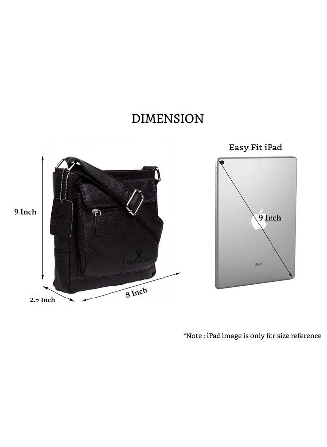 Wildhorn حقيبة سلاينغ جلدية أصلية للرجال من وايلد هورن | متينة، محمولة وأنيقة | إغلاق بسحاب | جيب أمامي بسحاب | ضمان لمدة سنة واحدة - Image 3