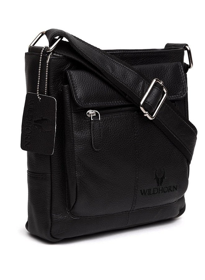 Wildhorn حقيبة سلاينغ جلدية أصلية للرجال من وايلد هورن | متينة، محمولة وأنيقة | إغلاق بسحاب | جيب أمامي بسحاب | ضمان لمدة سنة واحدة - Image 2