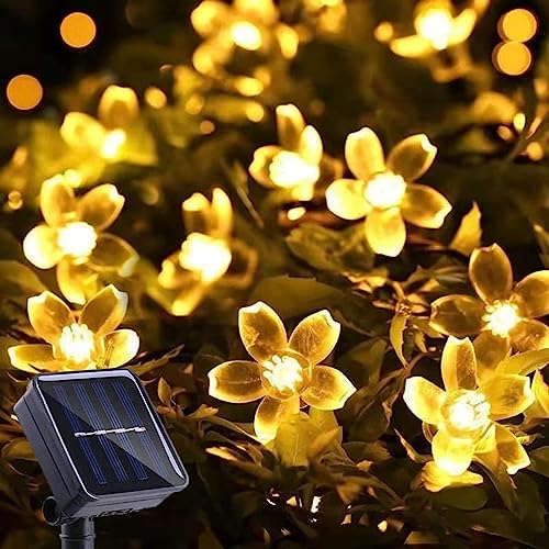 XERGY 30 LED Fairy String Solar Silicon Flower Outdoor/Indoor Waterproof Light, Decorations for Garden, Lawn, Wedding, Party (Warmwhite) - Image 1