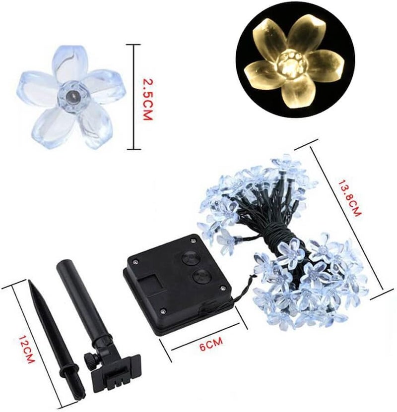 XERGY 30 LED Fairy String Solar Silicon Flower Outdoor/Indoor Waterproof Light, Decorations for Garden, Lawn, Wedding, Party (Warmwhite) - Image 5