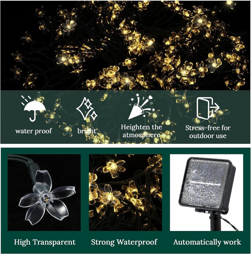 XERGY 30 LED Fairy String Solar Silicon Flower Outdoor/Indoor Waterproof Light, Decorations for Garden, Lawn, Wedding, Party (Warmwhite) - Image 3
