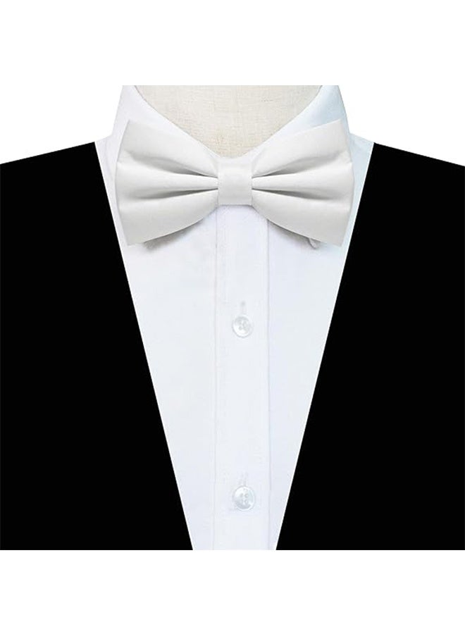 4 عبوات برباط رائع مسبق الربط للرجال، برباط قابل للتعديل مناسب لحفلات الزفاف، مراسم التكريم، الاجتماعات المهمة (أسود، أبيض، أزرق بحري، أزرق فاتح) - Image 2