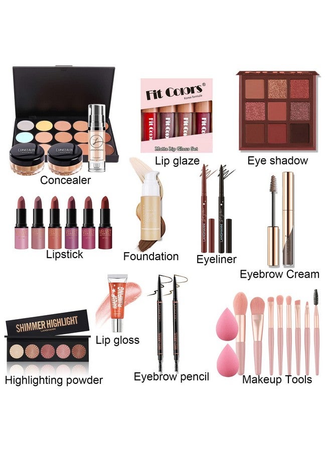 FantasyDay Allinone Holiday Make Up Gift Set Makeup Kit For Women Full Kit Essential Starter Bundle Include Eyeshadow Palette Lipstick Blush Foundation Concealer Face Powder Mascara Lipgloss Brush - Image 2