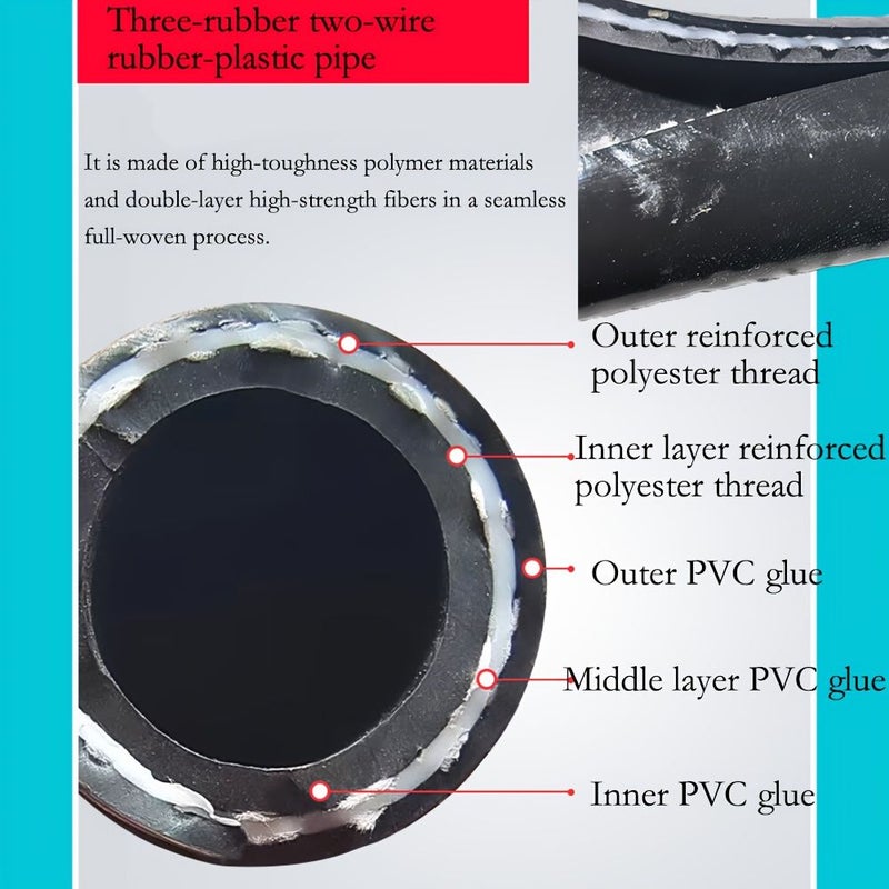 3 Glue 2 Wire High Pressure Pipe 8x11 2m Black Industrial Grade Wear Resistant - Image 4