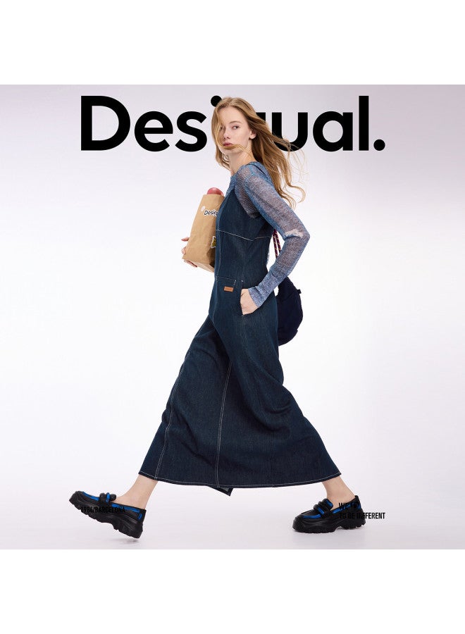 DESIGUAL فستان دنيم بدون حمالات بتصميم نحيف ss25 - Image 2