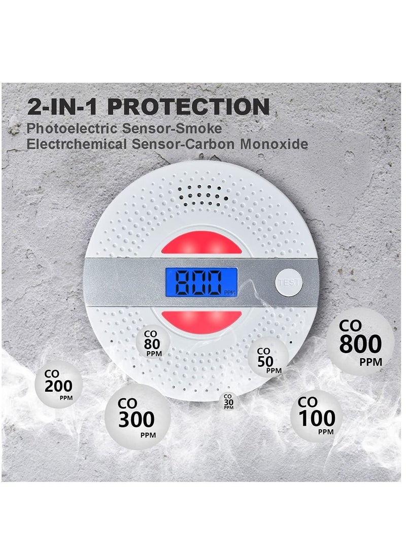 Carbon Monoxide Detector, CO Alarm with LCD Screen Battery Powered Dual Sensor Combination, Led Indicator, Loud Sound Alert  - Image 3