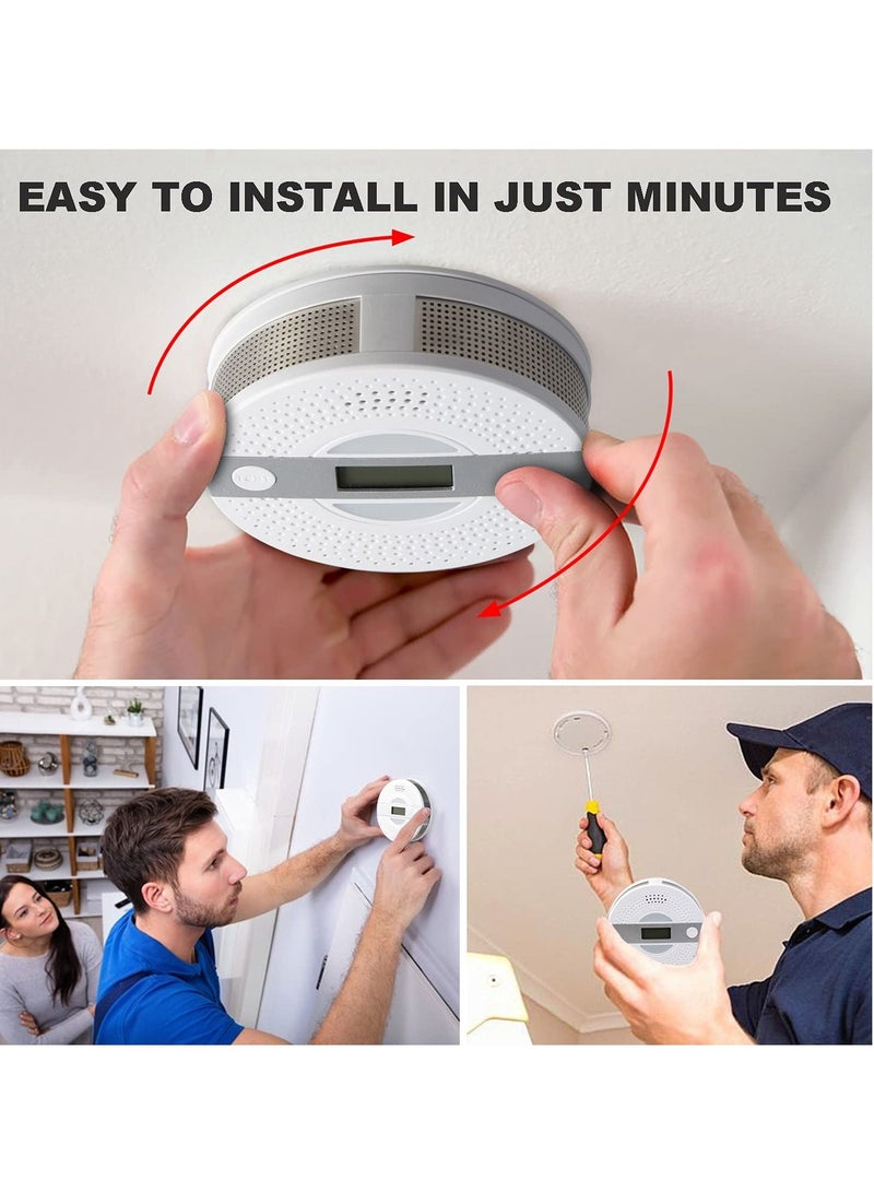 Carbon Monoxide Detector, CO Alarm with LCD Screen Battery Powered Dual Sensor Combination, Led Indicator, Loud Sound Alert  - Image 5