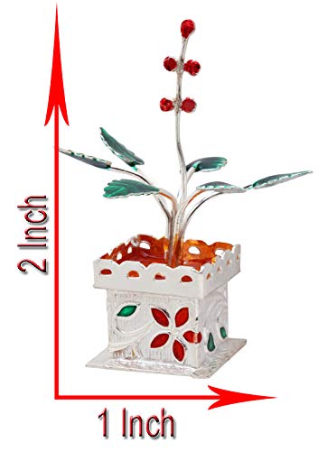 PRD CARATCAFE Silver Tulsi Plant Décor, 15 Grams/.925 Real Silver, Gift for Housewarming, Diwali & Home Pooja - Image 3