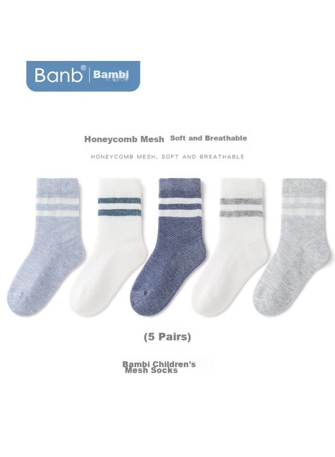 Bambi Children's Socks For Boys, Summer Thin Mesh, Big Kids Student Mid-calf Cotton Socks Bb22018, Size 20-22 - Image 2