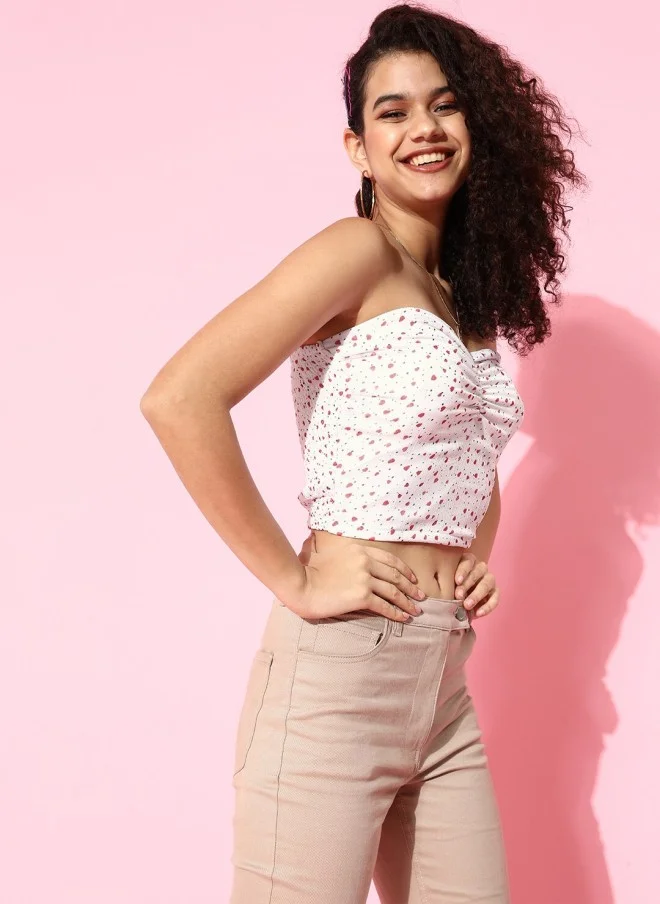 STREET 9 Chic Off-Shoulder Chiffon Tube Crop Top for Women