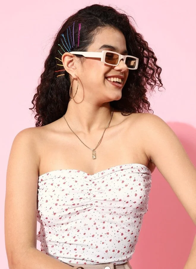 Chic Off-Shoulder Chiffon Tube Crop Top for Women