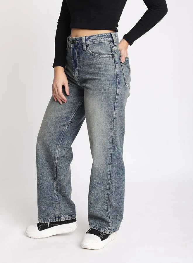 Styli Women Relaxed Fit Faded Jeans By Bene Kleed