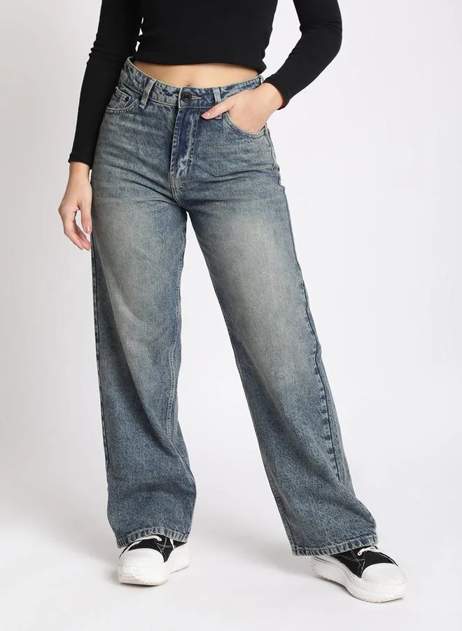 Styli Women Relaxed Fit Faded Jeans By Bene Kleed