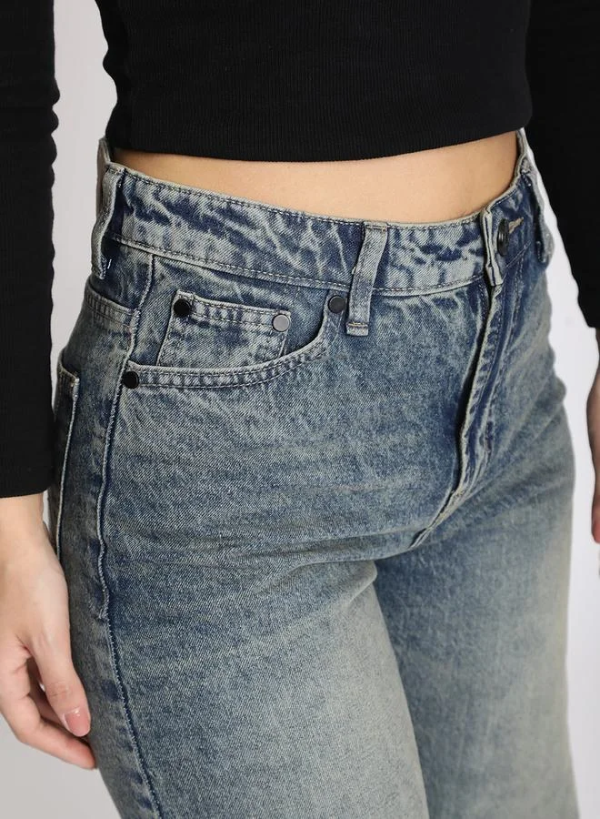 Styli Women Relaxed Fit Faded Jeans By Bene Kleed