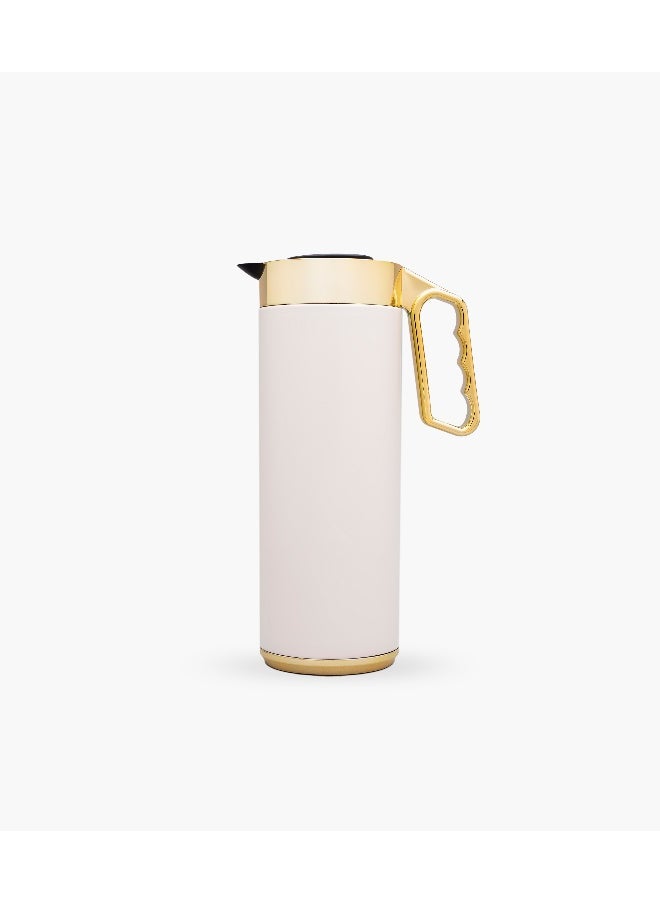 Roomours Cylinder Thermos 1L Beige And Gold Matt 