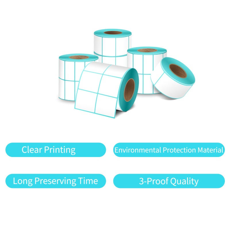 Thermal Labels 40x20mm White Premium Waterproof Oil-proof Anti-scratch Material - Strong Adhesive Backing Clear Printing Label Roll for Express Logistics Shipping Handling - Image 3