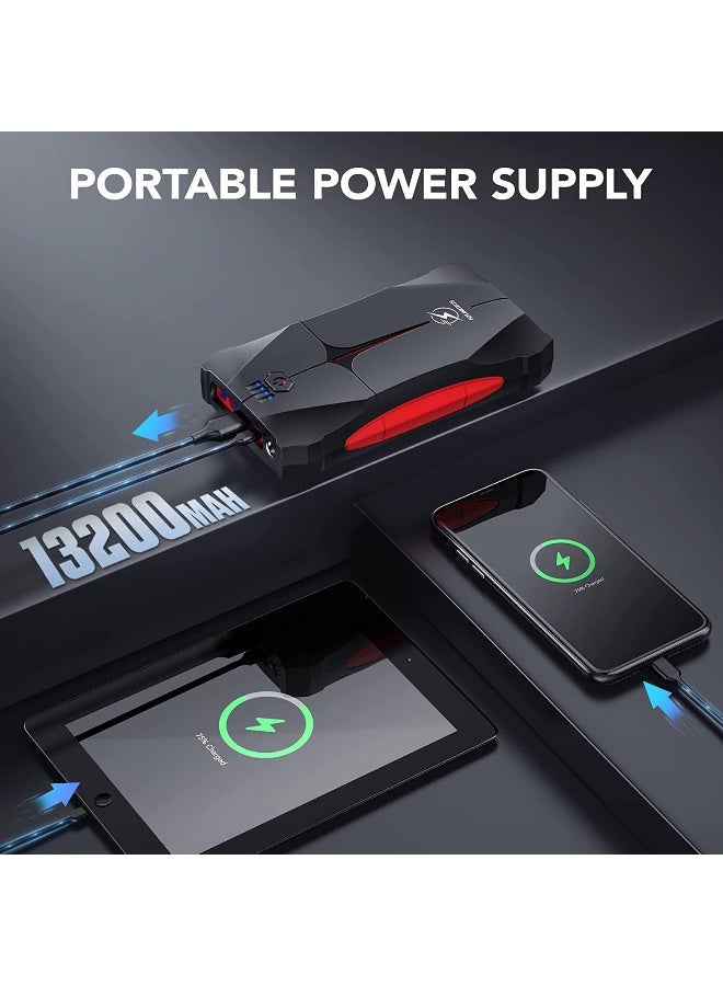 فلاي لينك تك جهاز بدء تشغيل السيارة، FLYLINKTECH 4000A 12V محمول لبطارية السيارة، حزمة طاقة بدء تشغيل (حتى 9.0 لتر بنزين أو 8.5 لتر محرك ديزل)، بنك طاقة مع مصباح يدوي LED، IP67 - Image 2