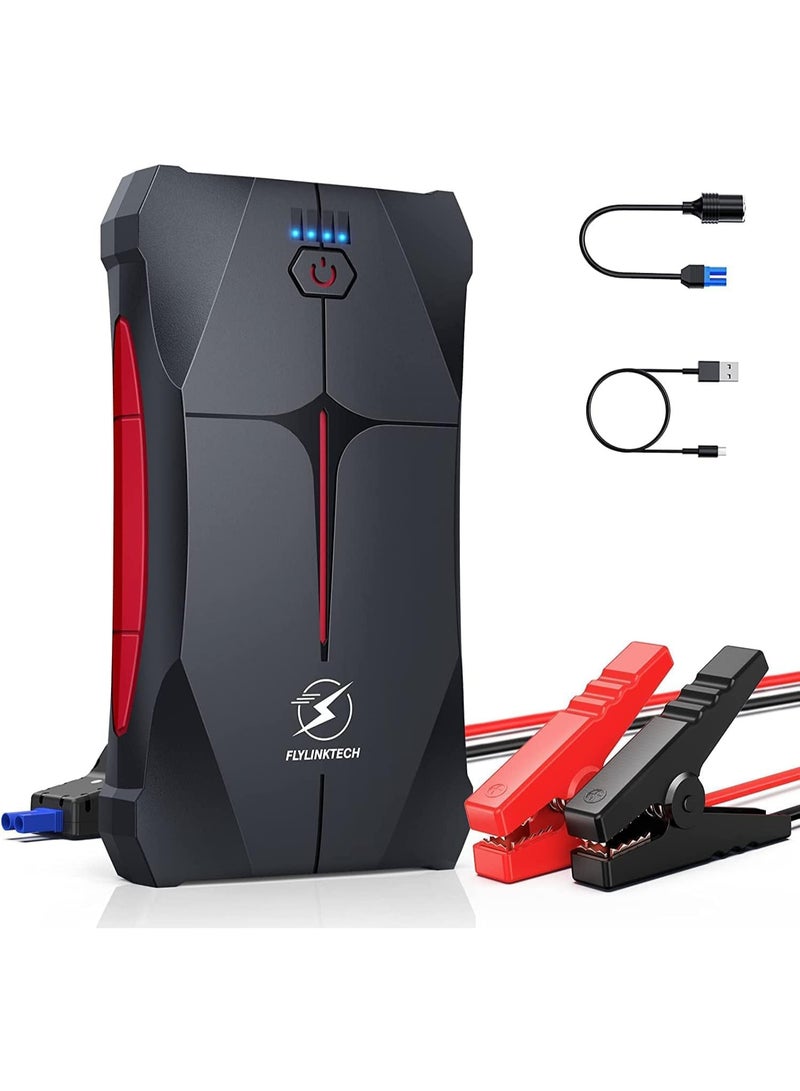 فلاي لينك تك جهاز بدء تشغيل السيارة، FLYLINKTECH 4000A 12V محمول لبطارية السيارة، حزمة طاقة بدء تشغيل (حتى 9.0 لتر بنزين أو 8.5 لتر محرك ديزل)، بنك طاقة مع مصباح يدوي LED، IP67 - Image 1