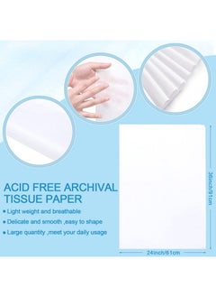 Fainne Fainne 400 Pcs 24 x 36 Archival Tissue Paper Unbuffered No Acid Paper No Lignin Archival Packing Paper for Storing Preserving Clothing Textiles Photo Present Wrap Office Home Supplies  - Image 2