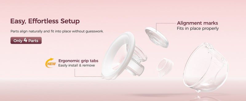 Momcozy S12Pro+ Quick Hands-Free Breast Pump Wearable, Single, White - Image 4