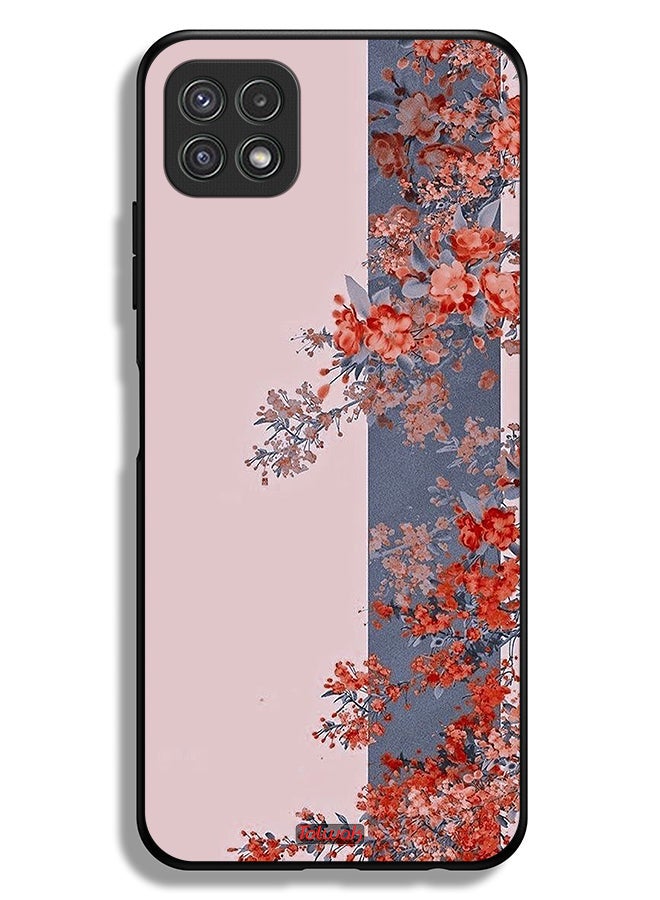 Tolwak Samsung Galaxy A22 5G Protective Case Cover Tree Leaves And Flowers Art - Image 1