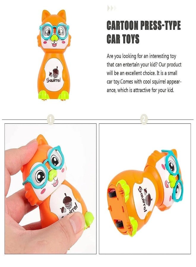 IndusBay® Cute Sliding Squirrel Car Press & Release Inertia Press Run Slide Mini Cartoon Squirel Wind Up Toys for Infant Toddler Boy Girl Toys for Kids, 1 Piece, Blue - Image 4