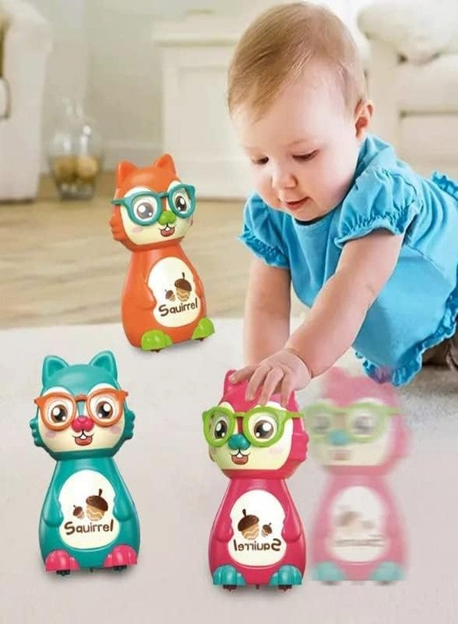 IndusBay® Cute Sliding Squirrel Car Press & Release Inertia Press Run Slide Mini Cartoon Squirel Wind Up Toys for Infant Toddler Boy Girl Toys for Kids, 1 Piece, Blue - Image 5